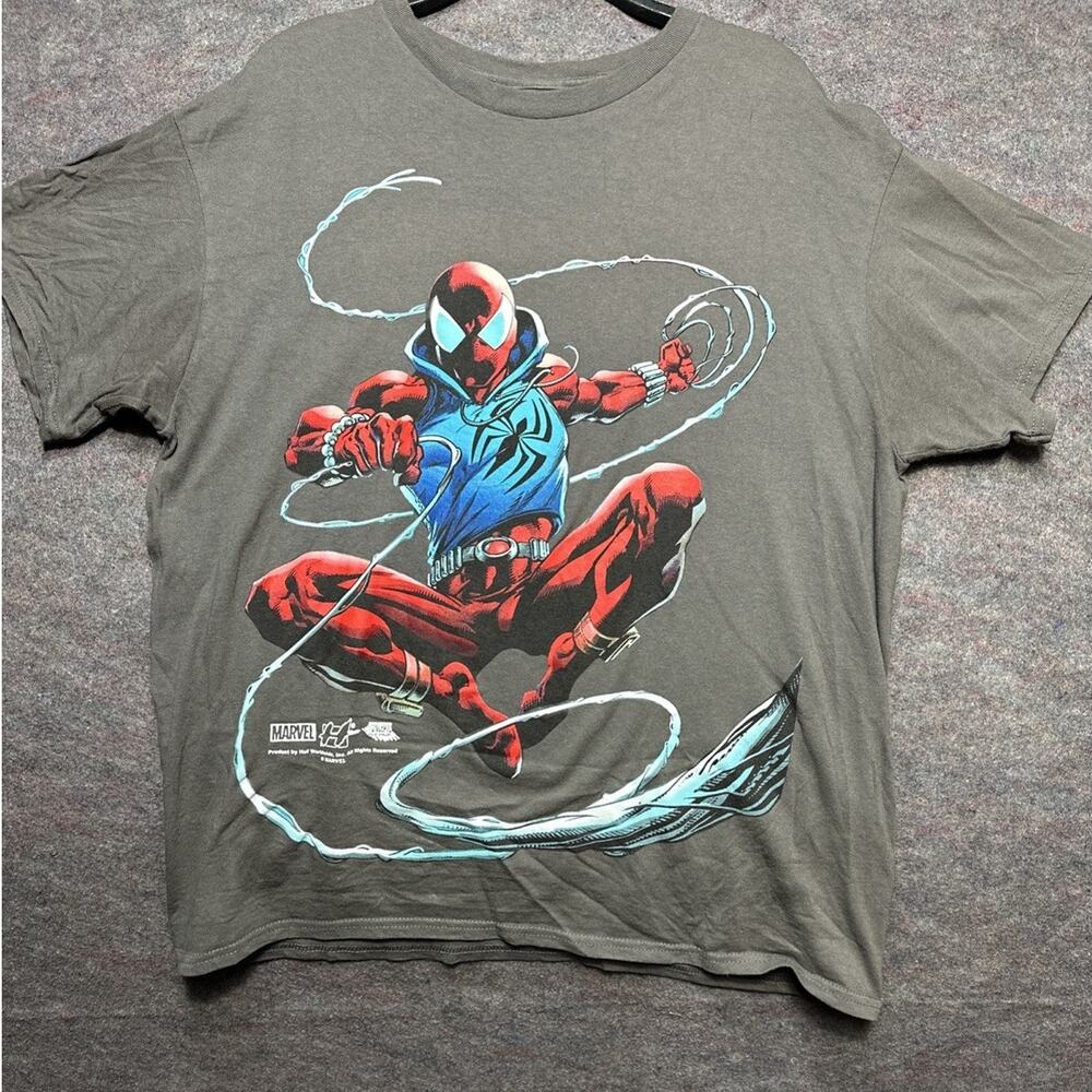 HUF Marvel Scarlet Spiderman Graphic Black Men's Cotton T-Shirt Size L Rare